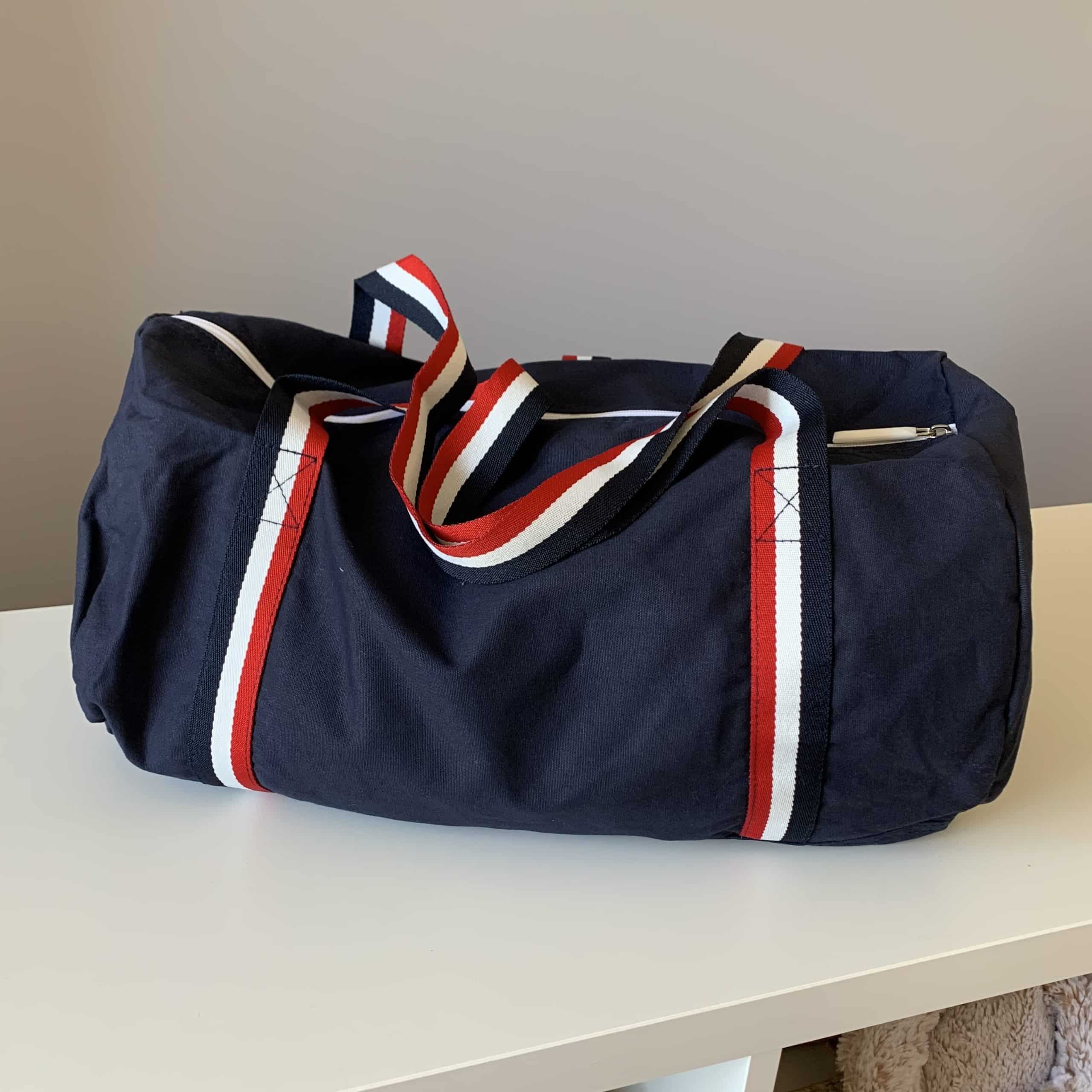 Sac polochon en coton avec inserts en cuir Bleu marine La Martina