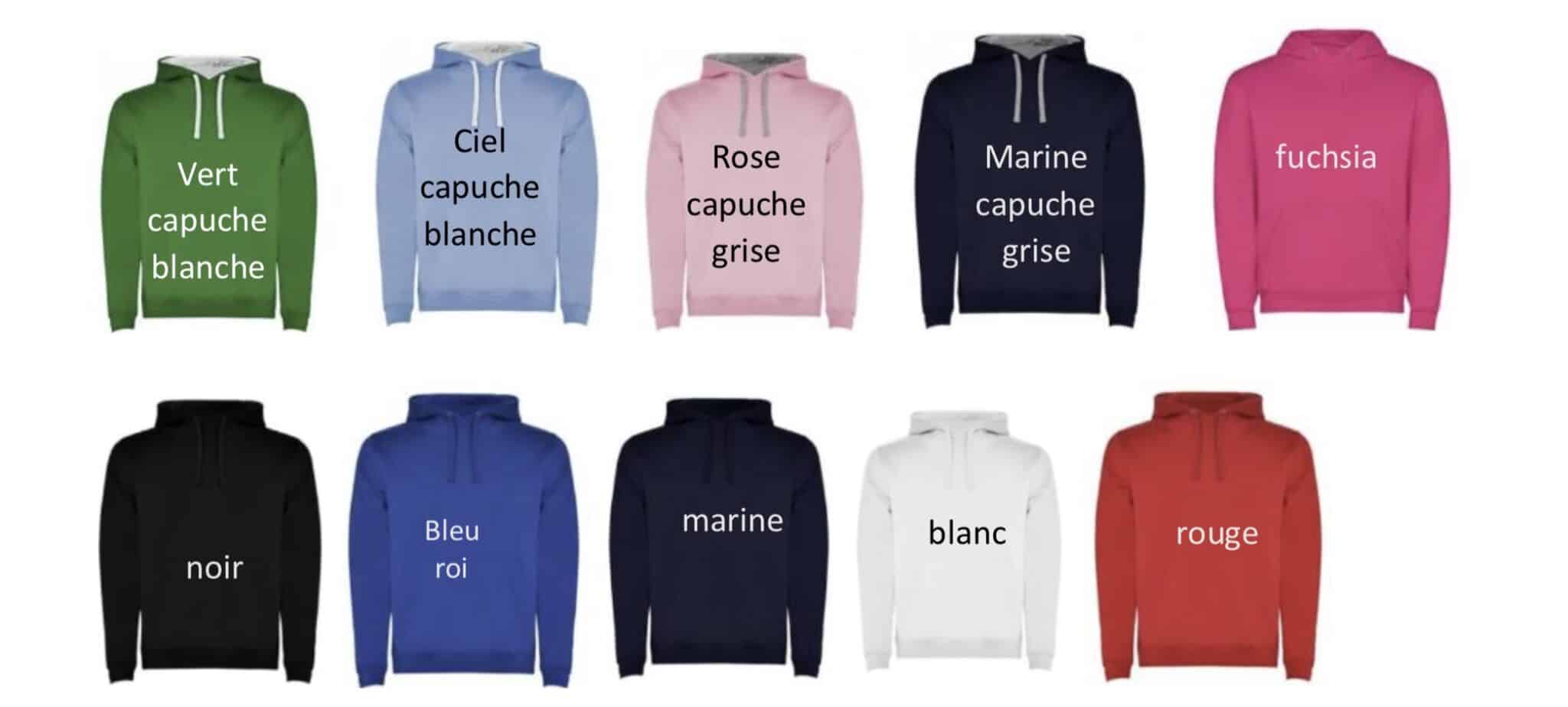 Attention il n'y a pas de liens sur les sweats enfants contrairement aux photos